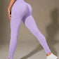Women's High Waisted Ribbed Yoga Pants - Solid Color Stretchy Tummy Control Workout Leggings for Fitness Gym Lounge & Daily Wear