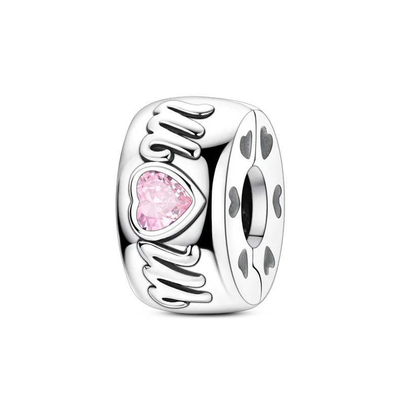 Silver Clasp 925 Sterling Silver CZ Pave Clip Charms Daisy Beads Stopper Safety Chain Fit Original Bangle Bracelet Jewelry Clips