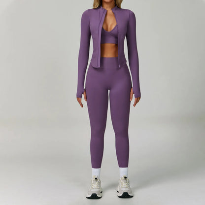 Yoga Set 2/3PCS Gym Clothes Women Tracksuit Workout Outfits Fitness Set Sportswear High Waist Leggings Sports Bra Athletic Wear