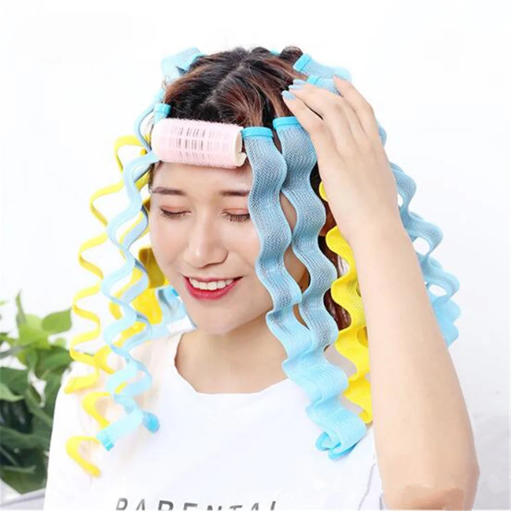 12pcs Heatless Hair Curler No Heat Hair Rollers Soft Curls Curling Rod Roller Sticks Perm Rods Wave Formers Hair Styling Tools