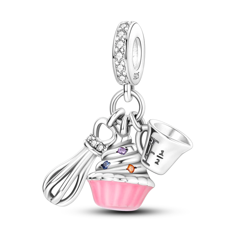 2026 Hot Sale Charms Bead 925 Sterling Sliver Pink Butterfly Luminous Firefly Dangle Fit Bangle Bracelet Necklace DIY Jewelry