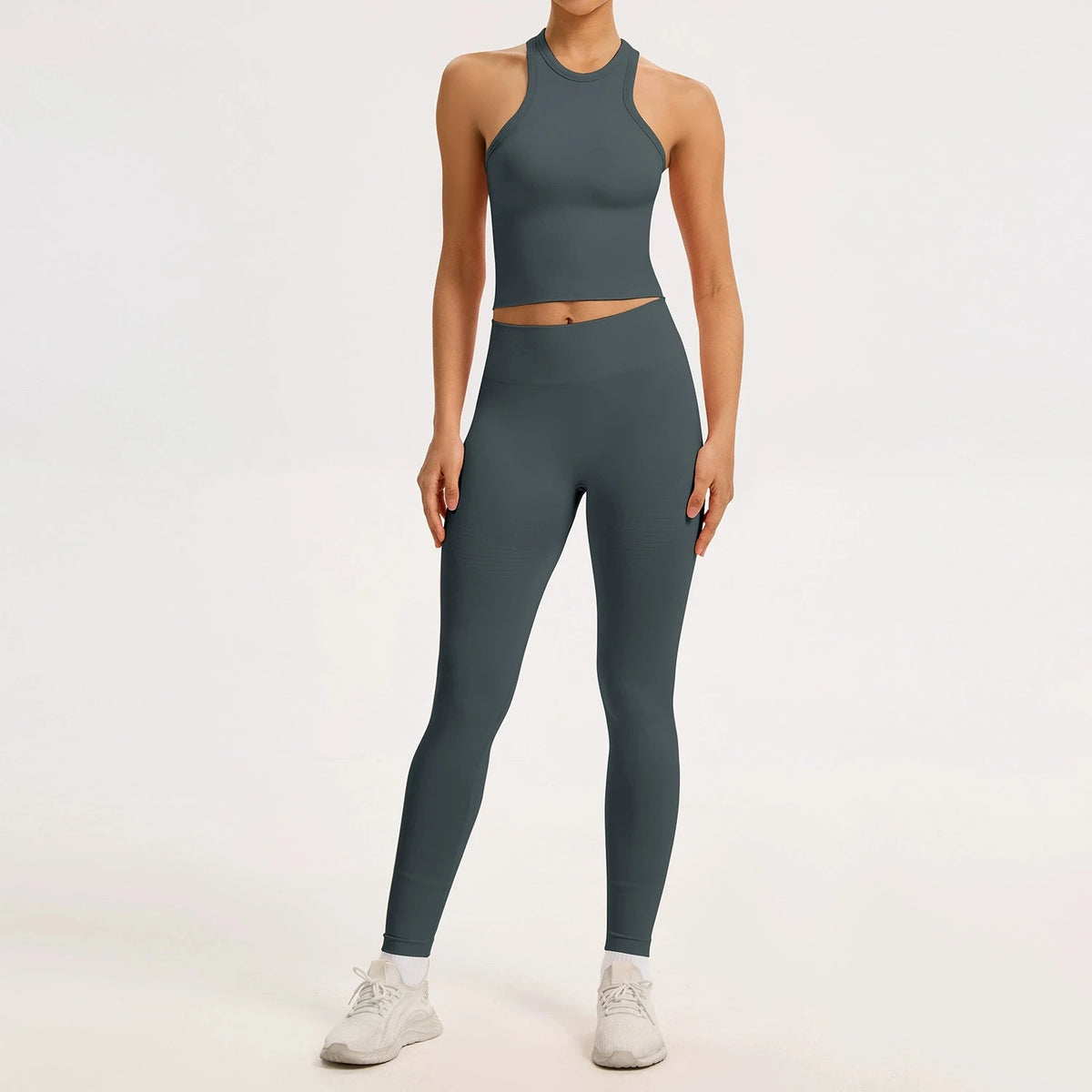 2/3PCS Yoga Set Women Gym Long Sleeve Sports Suits Fitness Bra Crop Top Workout Clothes Female Solid Seamless Legging Sportswear