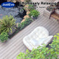JustEvo Cloud-Like Comfortable Rocking Chair with Extra-Soft Pillow - Outdoor Rattan Garden Furniture for Reading and Relaxation, 4 Petal Support, Modern White Patio Chair.