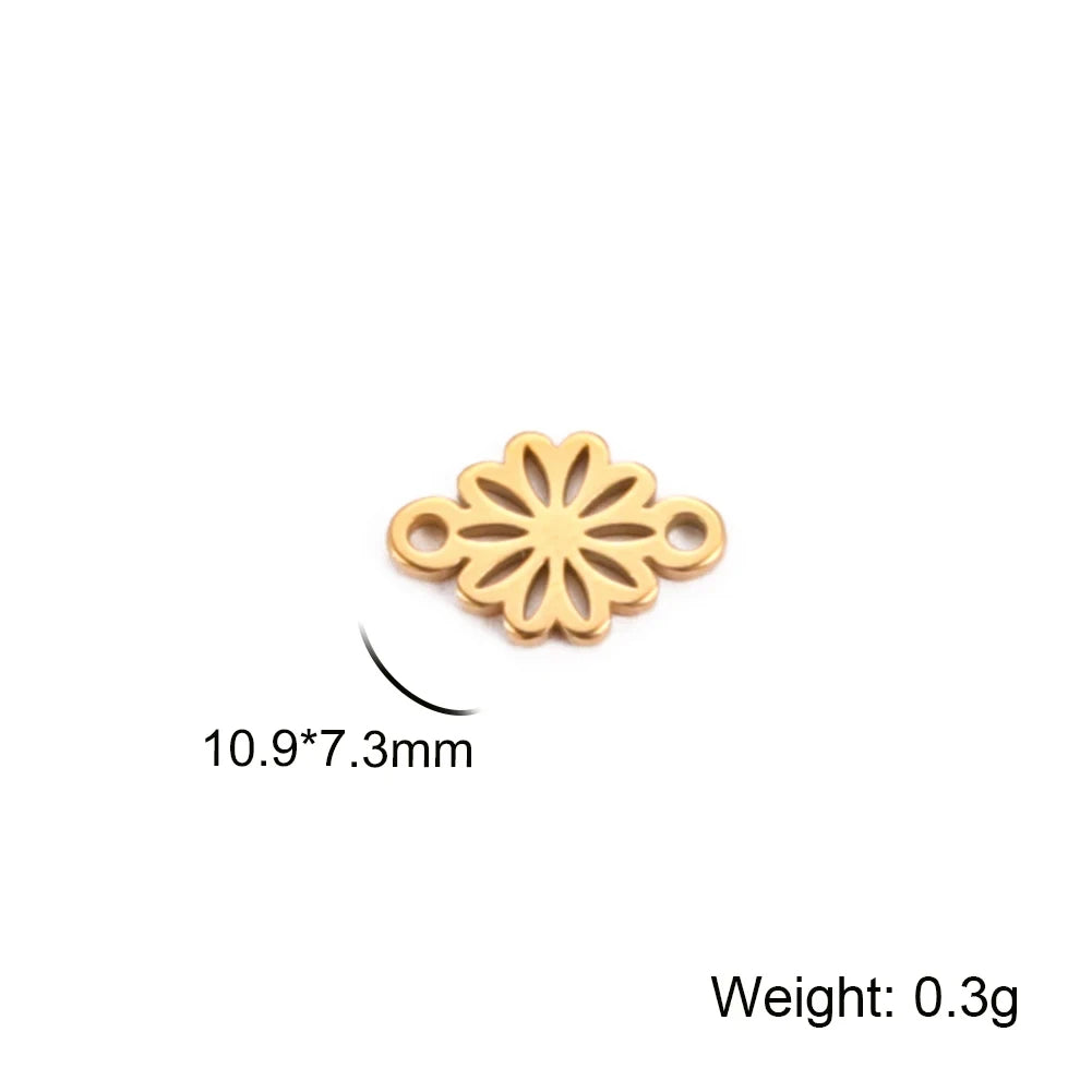 EUEAVAN 5pcs Stainless Steel Charms for Jewelry Making Leaves Lotus Flower Star Pendant Mini Charm Necklace Bracelet DIY Gifts