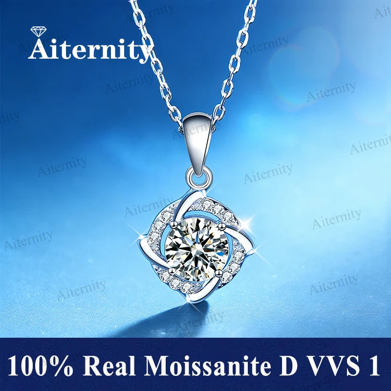 Promotion of Multiple 1.0 Carat Moissanite Windmill Pendants, Luxury Wedding 925 Sterling Silver Jewelry, Bride Diamond Necklace