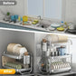 New C Type Dish Drying Rack 304 Stainless Steel Rustproof Kitchen Organizer Rack Bowl Drain Rack Kitchen Storage Shelf