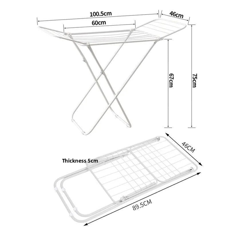 Simple Floor-Mounted Laundry Drying Rack Yangzi Footline Heater Balcony Stacking Easy-To-Use Clothes Drying Rack Home Use