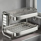 New C Type Dish Drying Rack 304 Stainless Steel Rustproof Kitchen Organizer Rack Bowl Drain Rack Kitchen Storage Shelf