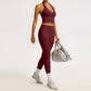 2/3PCS Yoga Set Women Gym Long Sleeve Sports Suits Fitness Bra Crop Top Workout Clothes Female Solid Seamless Legging Sportswear