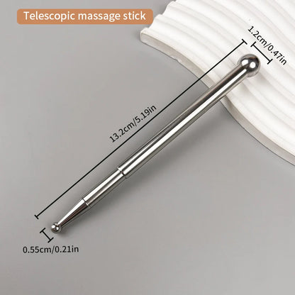 1pc Stainless Steel Acupuncture Stick - Double-Ended, with Large Heads for Acupoint Massage