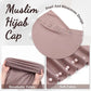 Convenient Instant Hijab Pullover Beaded Scarf Malay Shawl Women's Solid Color Headscarf (One Cap Gift)