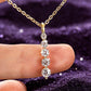 IOGOU 14k Gold Filled 0.92cttw D Color Round Moissanite Pendant Necklace for Women 5-Stone Bar Collar GRA Certified Jewelry Gift
