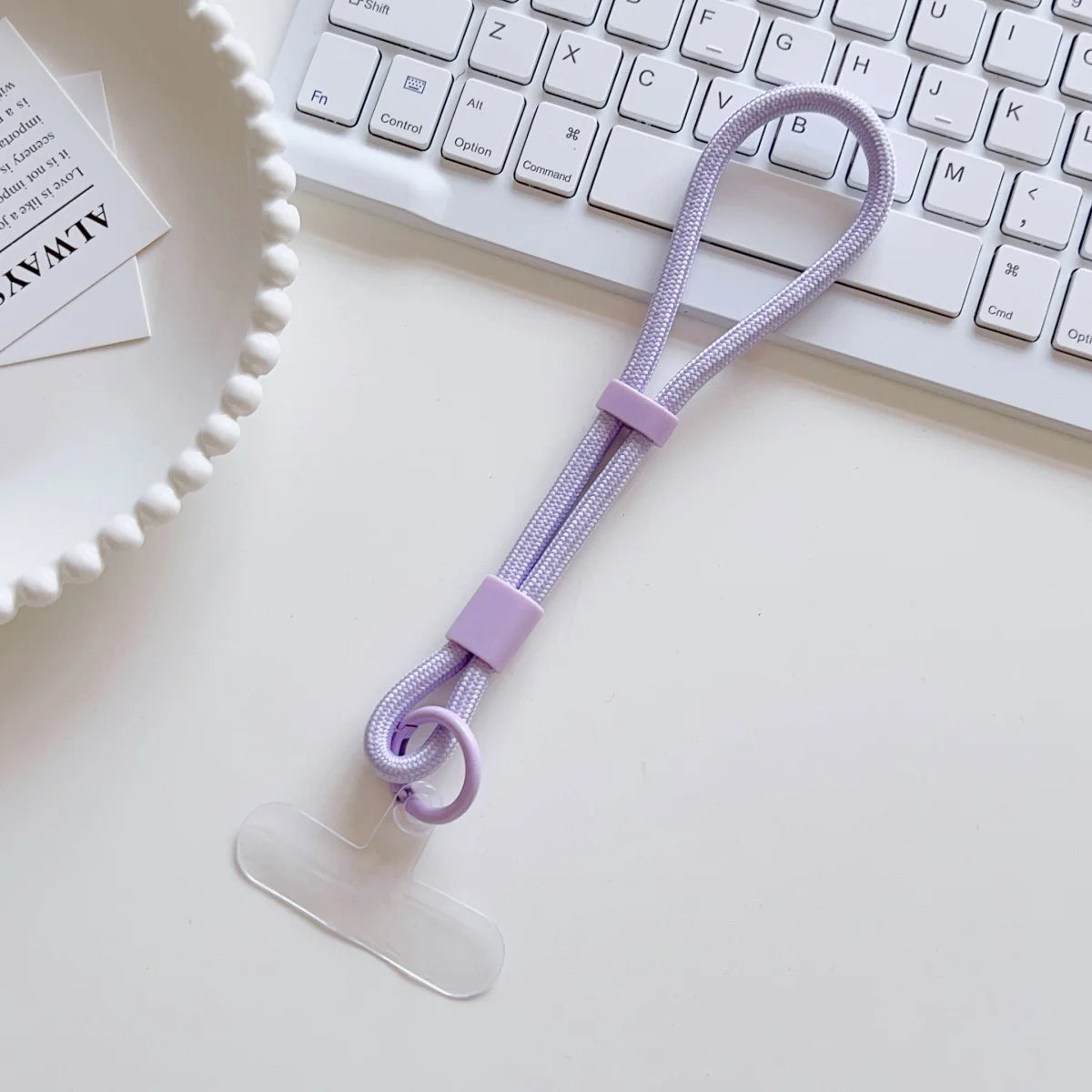 Universal Adjustable Mobile Phone Lanyard Short Wrist Strap with Self-locking Anti-drop Design Durable Polyester Phone Strap