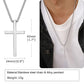 Vnox Cross Necklace for Men Women, Silver Color Plain Alloy Metal Cross Pendant Collar with Stainless Steel Box Chain