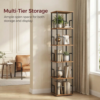 5-Tier 360° Rotating Display Book Shelf for Home Decor and Storage 3/4/5 Tier Spin Vertical Space Saver