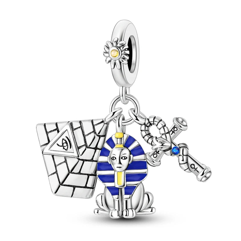 Hot Sales 925 Sterling Silver Charms Beads Devil's Eye Fatima's Hand Cross Beads Fit Original Bracelet Women DIY Jewelry Gifts