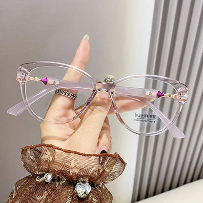 KLASSNUM Women Luxury Reading Glasses 2025 Trendy Cat Eye Frame Anti Blue Ray Eyepiece Magnifing Transparent Plus Lens +1.0-4.0