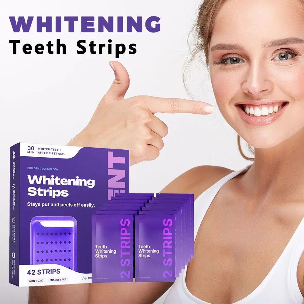 1/3/5BOX Purple Dental Care Strips Oral Hygiene Formula Teeth Cleaning Whitening Strips Stain Removal Treatment Fresh Breath