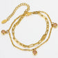20pcs 6mm Stainless Steel Rhinestone Beads Gold Color Crystal Charms Pendants for Necklace Bracelet Jewelry Making Charm DIY
