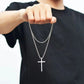 Silver Simple Cross Pendant Necklace Unisex Accessories for Couples, Brother and Sister Style as a Gift Jewelry Accessories