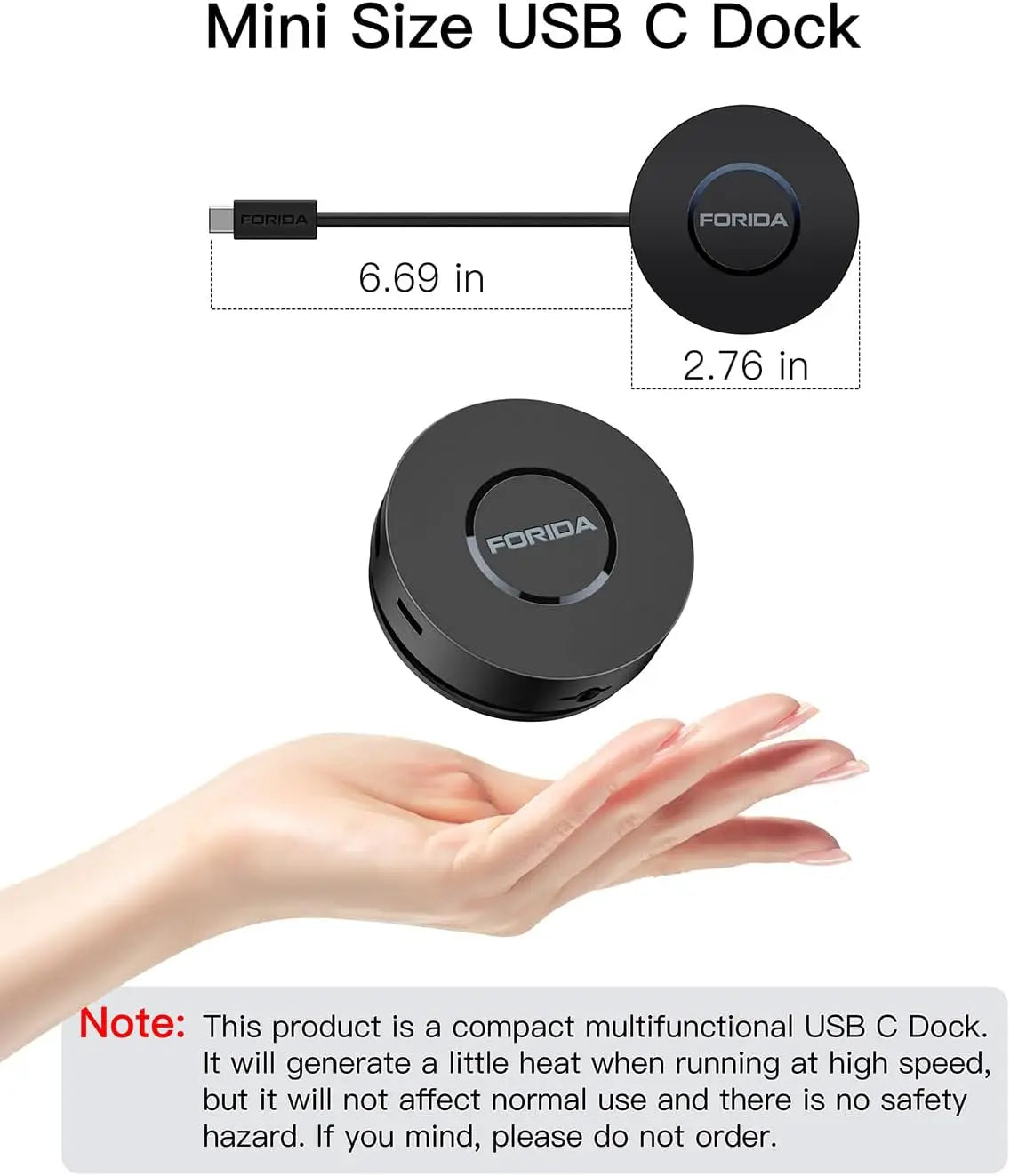 7-in-1 USB C HUB Mini Docking Station Dual 4K HDMI 1000Mbps Gigabit Ethernet USB C 3.0 Hub for Laptop/MacBook/Dell/Lenovo