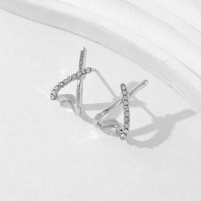 LATS Trendy Gold Color Cross Stud Earrings for Women Dainty Simple Minimalist Earring Fashion Jewelry Party Gifts Wholesale