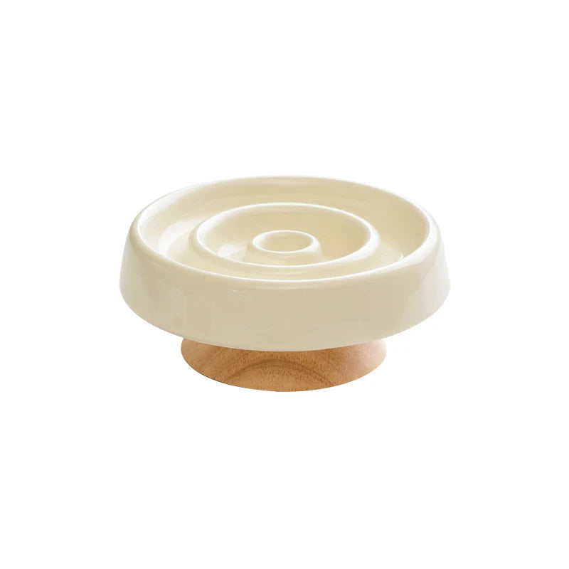 Pet Ceramic Slow Feeder Bowl Anti-Gulping Cat Food Dish Bowls Puppy Dogs Slow Feeding Supplies