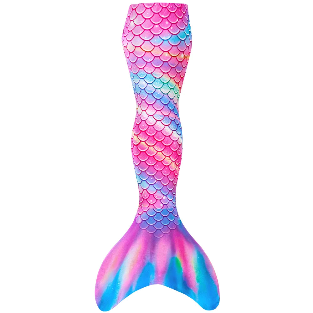 Girls One-Piece Mermaid Tail Swimsuit, Cute Beach Bathing Suit, Children Performance Cosplay Costume, Kids Dress Up Clothes