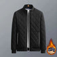 Autumn Winter Bomber Jacket Men Diamond Pattern Fleece Lined Casual Jacket Men Fashion Clothing 2026 Brand New Slim Fit Coat