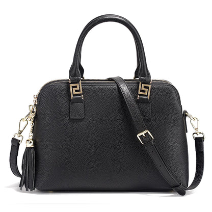 Zency 2025 Winter Women 100% Genuine Leather Shoulder Bag Ladies Crossbody Bag Elegant Tassel Top Handle Bag For Commuters Purse