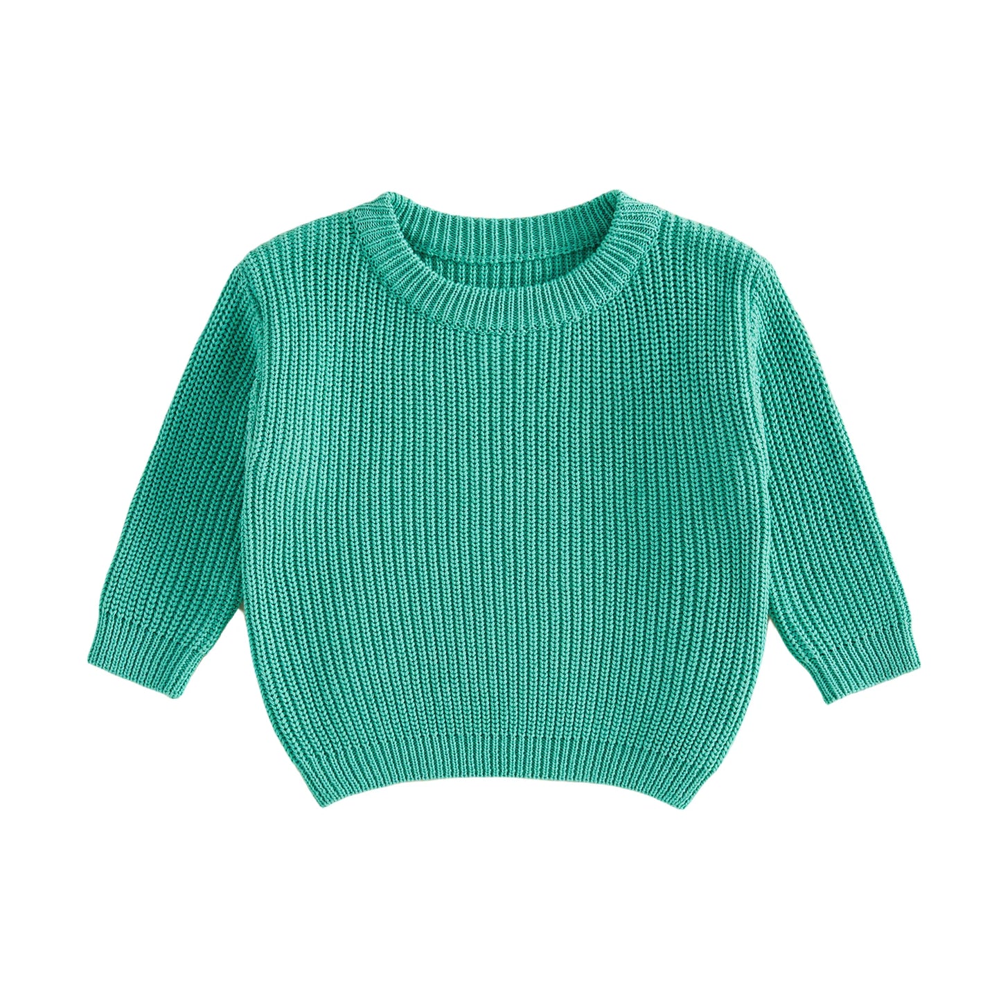 Suefunskry Newborn Baby Girl Boy Knitted Long Sleeve Autumn Winter Sweater Solid Loose Pullover Casual Tops Kids Clothes 0-5Y