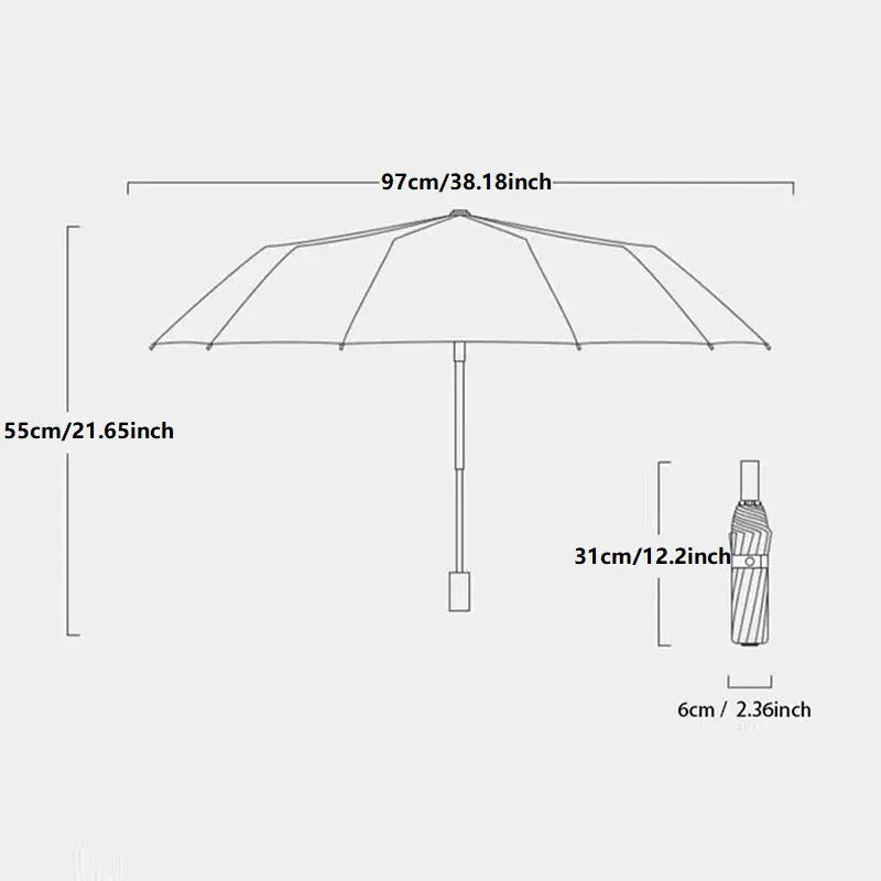 UPF 50+ UV Sun Umbrella Automatic Windproof Folding Compact Travel Parasol Rain