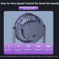 Dual Head Desk Fan 3 Speed USB Rechargeable Table Cooling Fan Low Noise with LED Night Light Independent Control for Home Office Bedroom Desktop