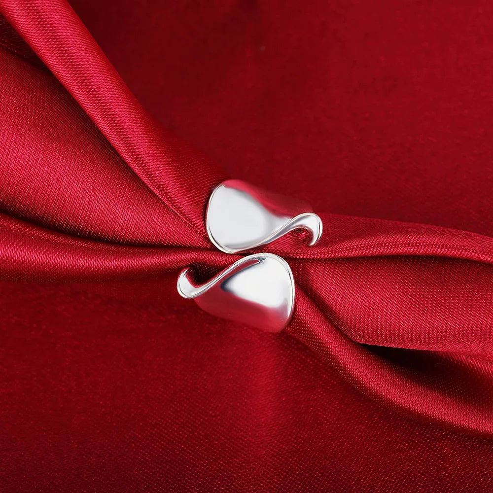 Charm 925 Sterling Silver Rings For Women elegant Simple adjustable Fashion Wedding Engagement Party Gifts Jewelry