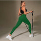 Women's High Waisted Ribbed Yoga Pants - Solid Color Stretchy Tummy Control Workout Leggings for Fitness Gym Lounge & Daily Wear