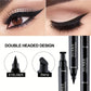 2 in 1 Black Eyeliner Stamp Waterproof Sweat-proof Dual-ended Liquid Eyeliner Quick Dry Easy Applying Eyeliner Pen Lazy Makeup