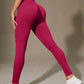 Women's High Waisted Ribbed Yoga Pants - Solid Color Stretchy Tummy Control Workout Leggings for Fitness Gym Lounge & Daily Wear