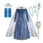 Elsa Dress for Girl Princess Birthday Party Winter Costume Kids Cosplay Frozen Evening Long Sleeve Clothes Snow Queen