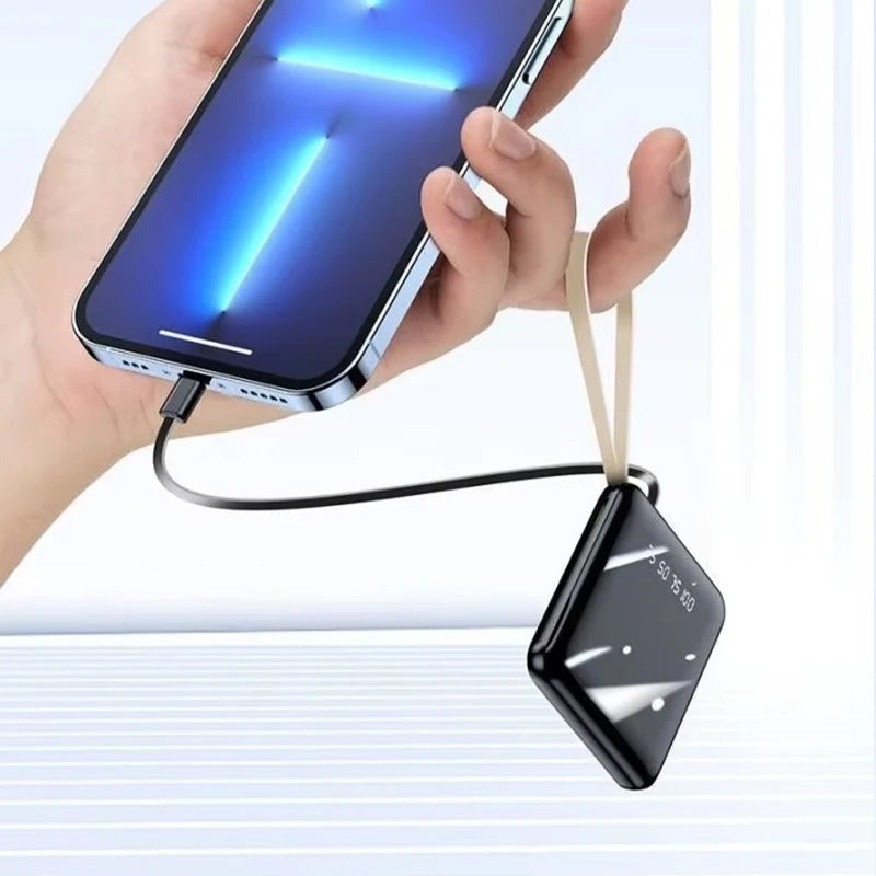 ROMOSS 500000mAh Power Bank Built in 4 Cables Portable Super Fast Charging Digital Display External Battery For iPhone Samsung