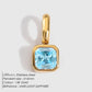 EMANCO Stainless Steel Classic Octagon Birthstone Charms 14K Gold Plated Pendant For DIY Jewelry Making Necklace