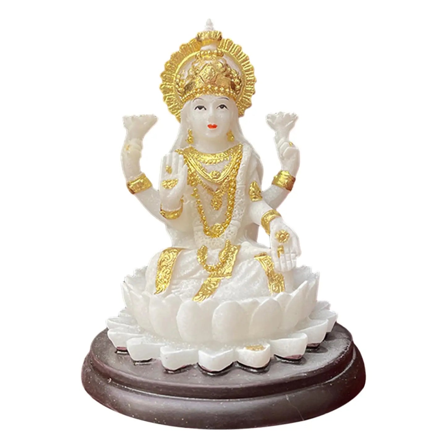 Hindu Goddess Lakshmi Statue Indian Goddess Feng Shui Decor Desktop Ornament for Table Bookshelf Office Cabinet Diwali Gift