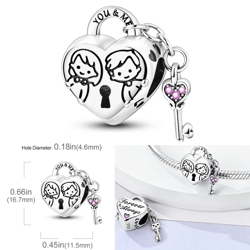 2026 Hot Sale Charms Bead 925 Sterling Sliver Pink Butterfly Luminous Firefly Dangle Fit Bangle Bracelet Necklace DIY Jewelry