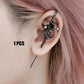 1PCS Retro Dark Gothic Punk Rose Cross Thorn Earring Unisex Piercing Ear Needle Earstuds Eardrop Jewelry