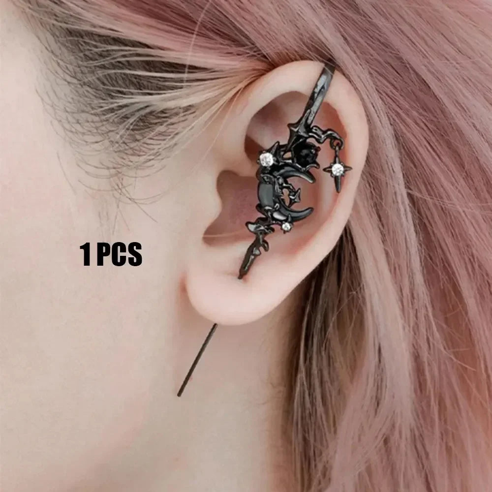 1PCS Retro Dark Gothic Punk Rose Cross Thorn Earring Unisex Piercing Ear Needle Earstuds Eardrop Jewelry
