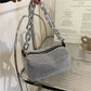 New Outdoors Allover Rhinestone Bucket Bag, Glitter Chain Prom Purse, Women's Mini Crossbody Bag (6.3*3.54) Inch
