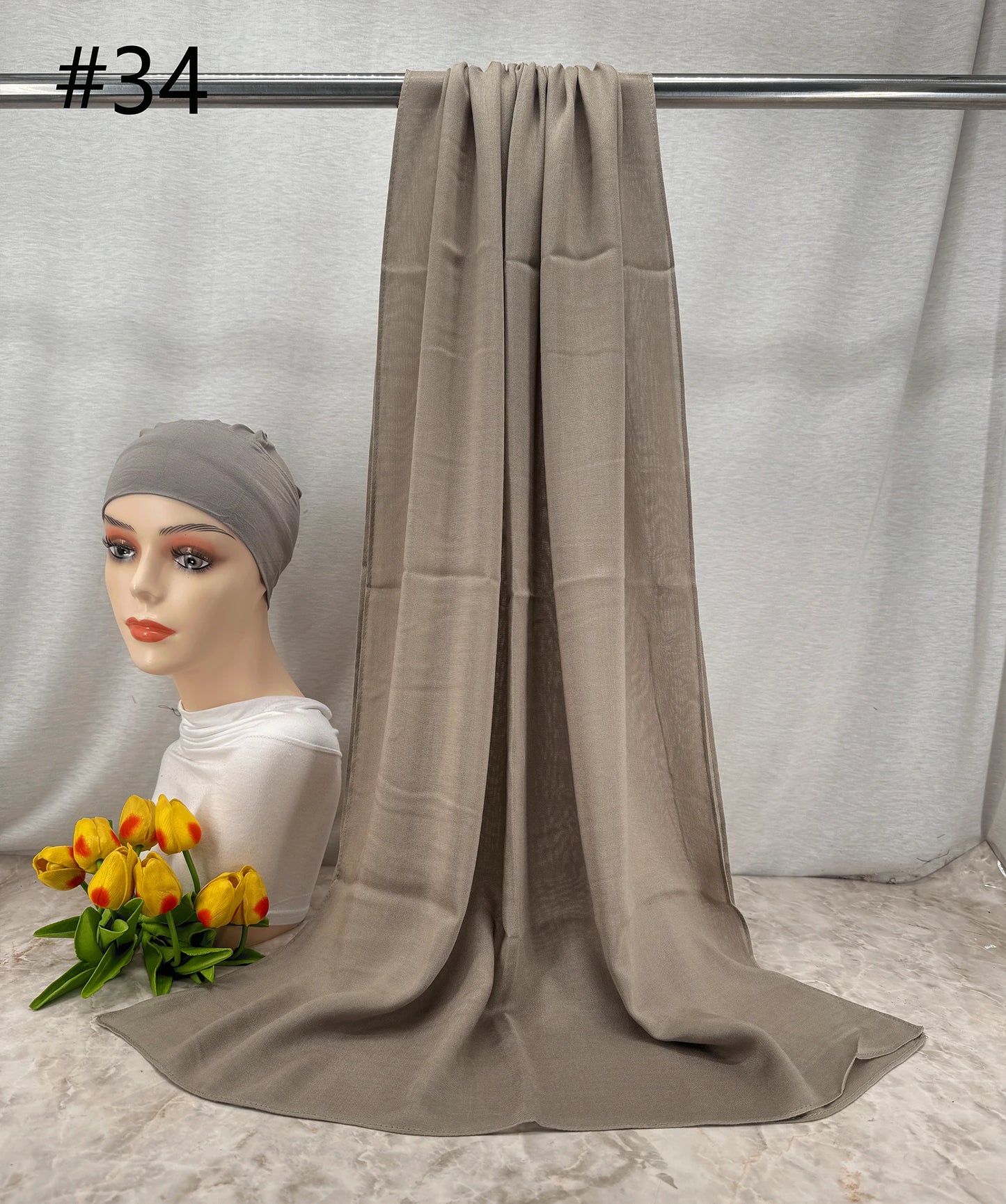110colors Modal Hijab with Modal Undercap Set Basic Stretchy Pullover Headscarf Thin Breathable Sunscreen Head Wrap Hijabs Scarf