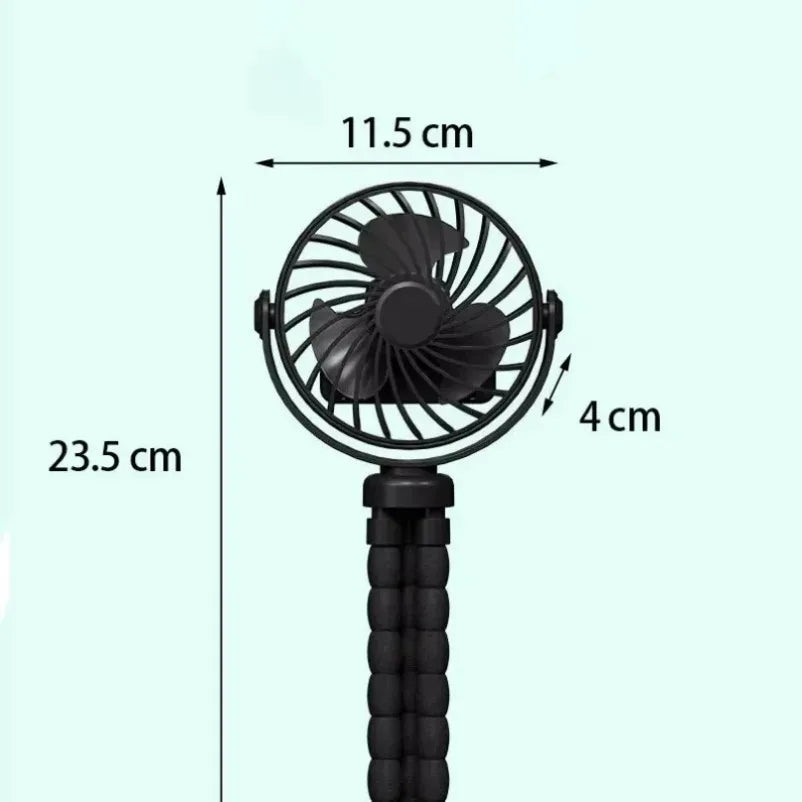 Multi Functional Student Baby Stroller Portable USB Mini  USB Rechargeable Handheld Electric Fan for Home 3 Speeds