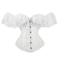 Lace Sleeves Off Shoulder Floral Overbust Corset Princess Elegant Corsets Victorian Women Sexy Bustier Showgirl Party Costume