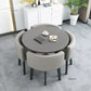 Nordic Round Dining Tables Set for Dining Room Furniture Kitchen Dining Table Set with 4 Chairs Home  Light Luxury Center Tables