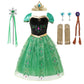 Anna Costume For Kids Girl Fancy Birthday Party Gown Princess Dress Carnival Party Children Clothing Full Printing Vestidos